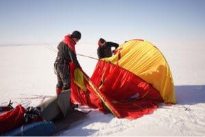 Setting up camp