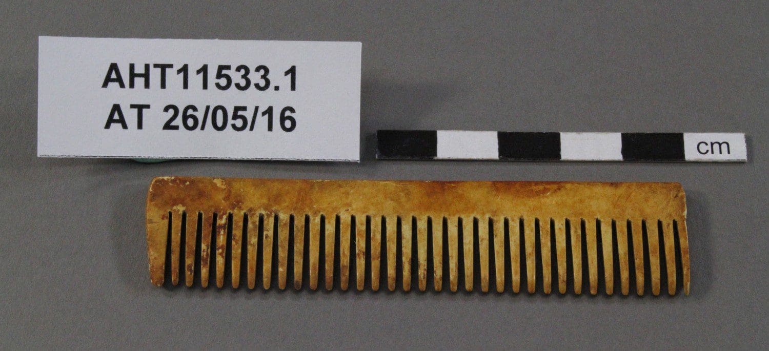 Bone hair comb after conservation.