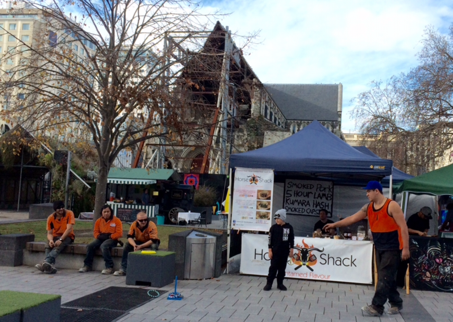 Quoits on a Friday in Christchurch’s Cathedral Square