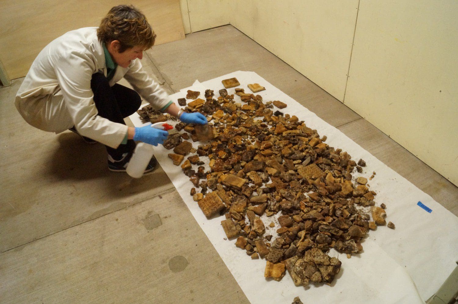 Sue with dog biscuits