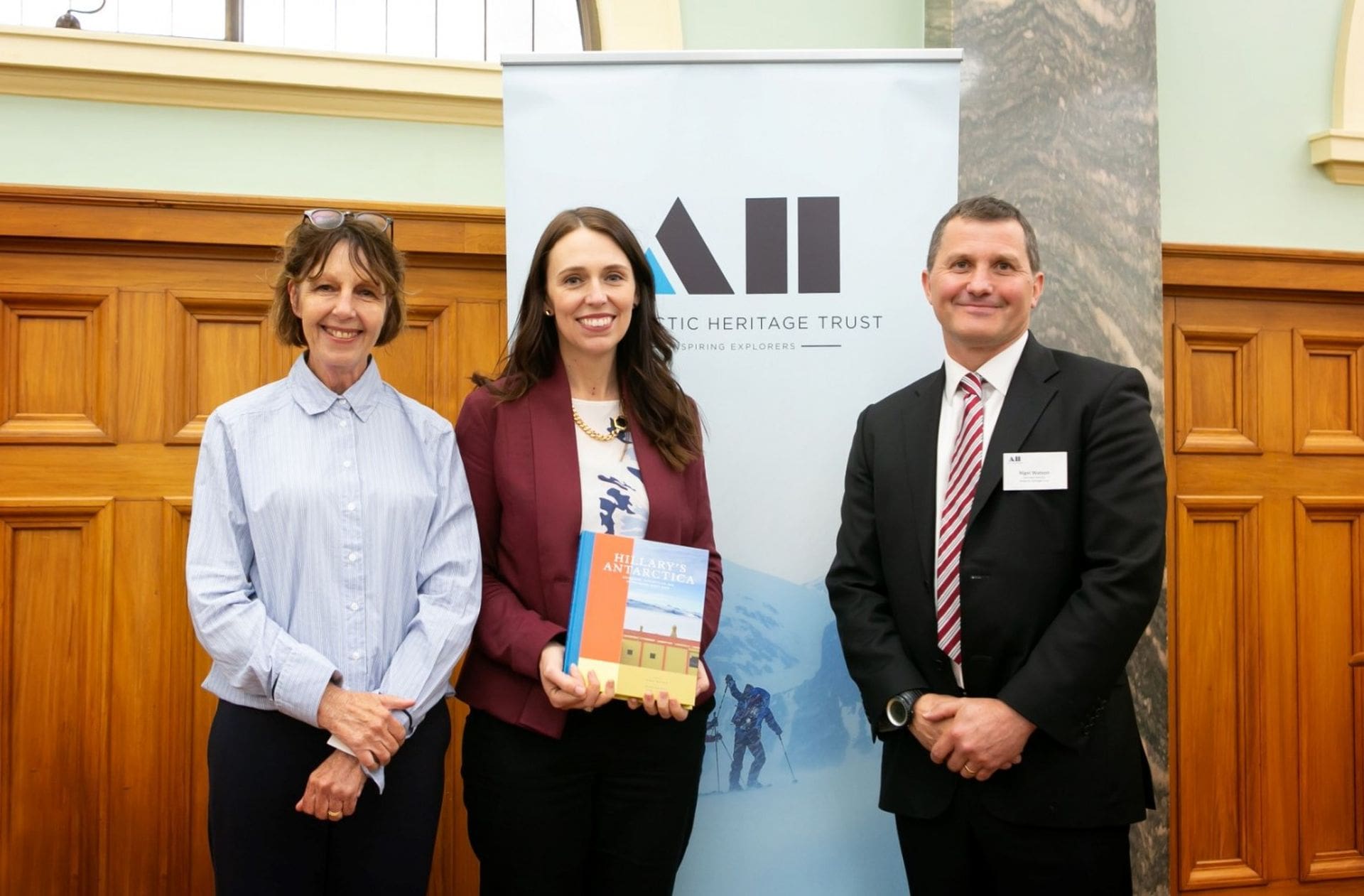 Jane Ussher, Prime Minister Rt Hon Jacinda Ardern and Nigel Watson