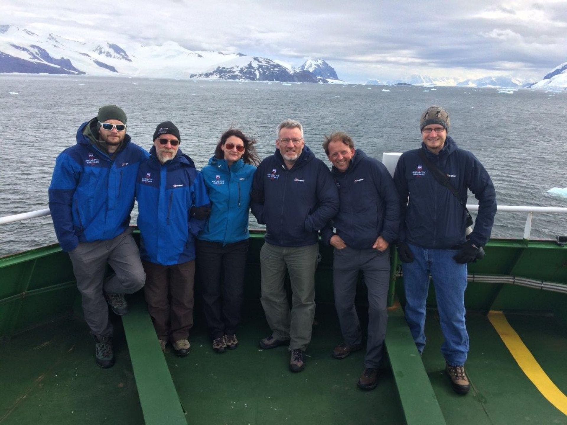 The conservation team on board the HMS Protector.