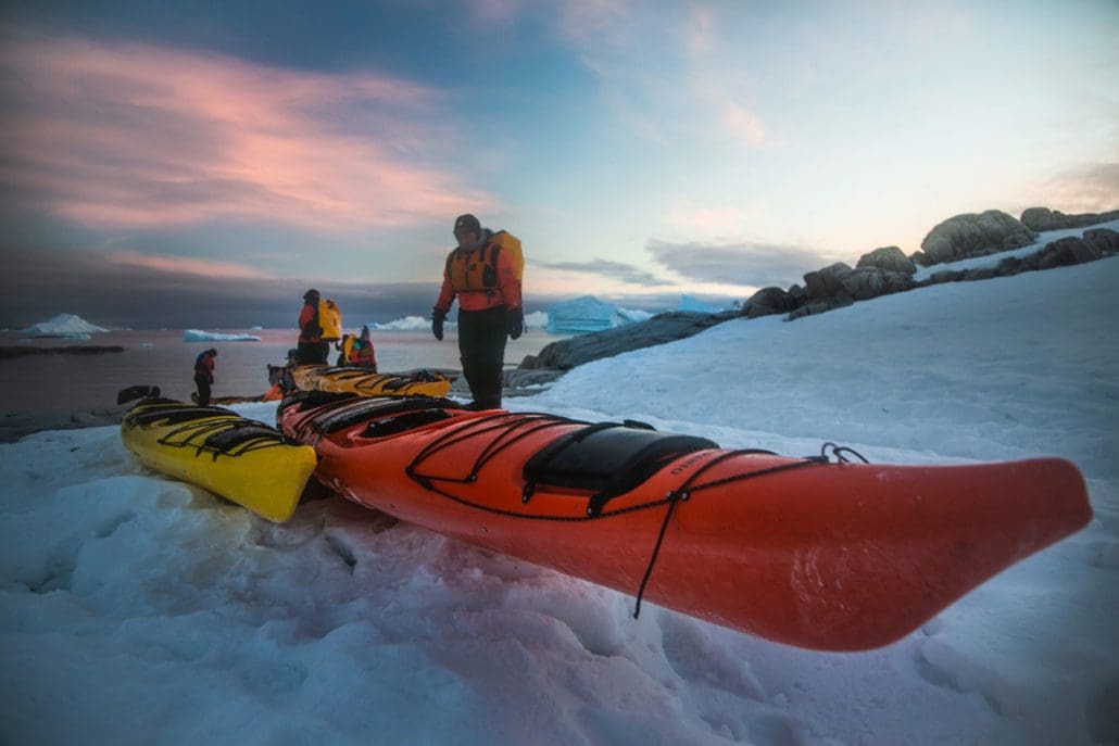 Preparing for a night on the ice