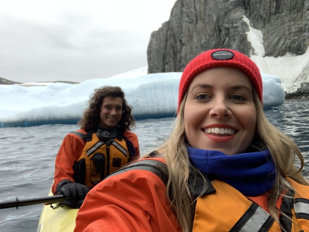 Anzac and Laurette kayaking