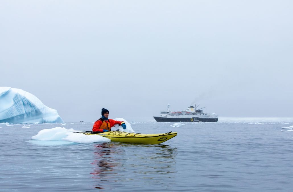 Owain kayaking