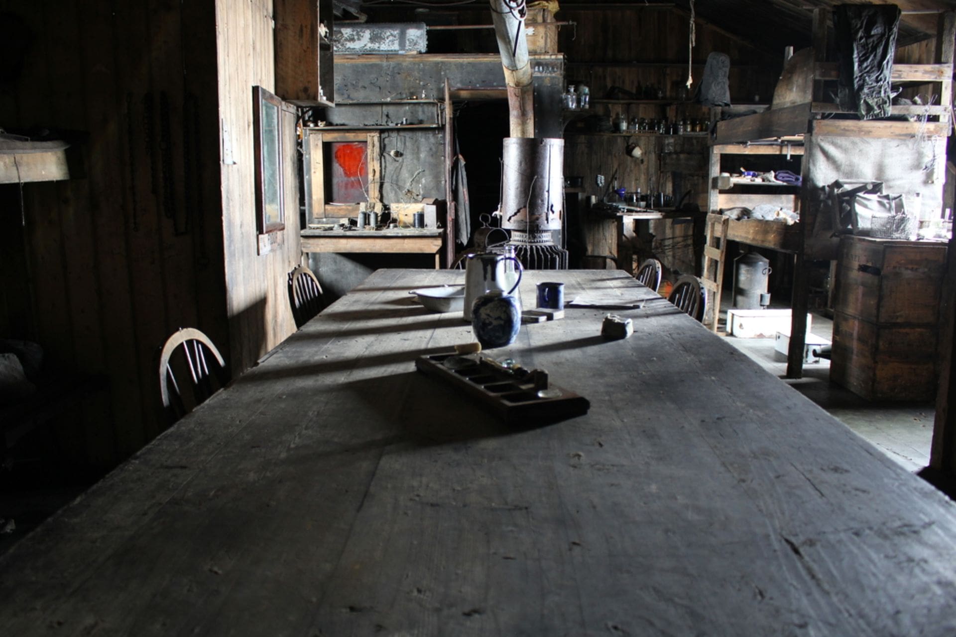 Interior of Cape Evans hut.