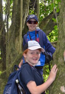 Abby Wilson and Connor Sands enjoy a bush walk to the site of Frank Worsley’s family home.
