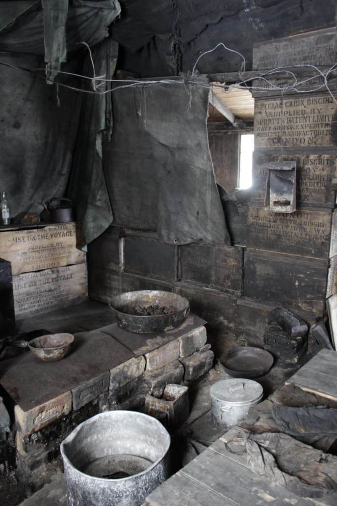 Brick blubber stove inside Scott's 'Discovery' hut
