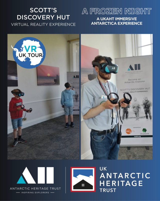 Thank you to the National Maritime Museum in Greenwich, London for hosting our Antarctic VR Tour. 

It was wonderful to share Scott’s ‘Discovery’ Hut Virtual Reality Experience alongside our tour partner @ukantarcticheritagetrust 'A Frozen Night' VR with museum visitors and staff. Our team were also able to explore the National Maritime Museum’s collection of objects spanning the heroic-era expeditions. This includes an ice axe and telescope (image two top), sextant stand, portable transit instrument and compass (image two left) from Scott’s ‘Discovery’ expedition, Scott’s sledging goggles and overshoes (image two centre) from his ‘Terra Nova’ expedition, and Victor Hayward’s diary (image two right) which he kept until the day he disappeared while serving as a member of Shackleton’s Ross Sea Party, who were tasked with laying depots to support Shackleton’s planned crossing of Antarctica during his ‘Endurance’ expedition. Be sure to check out their fascinating Polar Worlds gallery if you are in London.

📸. ©AHT/Anna Clare.

@royalmuseumsgreenwich 

#inspire #explore #discover #conserve #ScottsDiscoveryHut #VR
