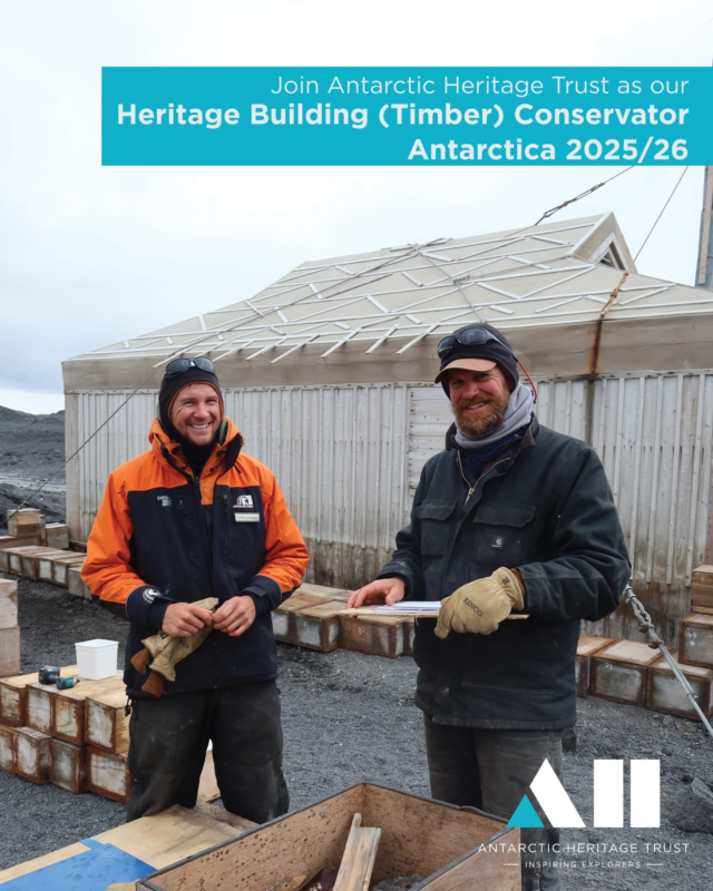 ❄️ Come work with us!

We need two Heritage Building (Timber) Conservators for a two-month fixed term contract based in Antarctica mid-November 2025 to January 2026.

Work alongside other conservation professionals to deliver high-quality repairs and maintenance on the historic bases of explorers such as Captain Robert Falcon Scott and Sir Ernest Shackleton! We need people with high levels of resilience to work in these remote outdoor locations with limited resources.

�If this sounds like you, head to our website to find out more about the �skills and experience required, as well as a full job description:  link in bio 'Work with Us'

�

📸 Conservation Support Lachie Cromar and Heritage Carpenter Zack Bennett ©AHT/Lizzie Meek

�

�#conserve #inspire #explore #discover
